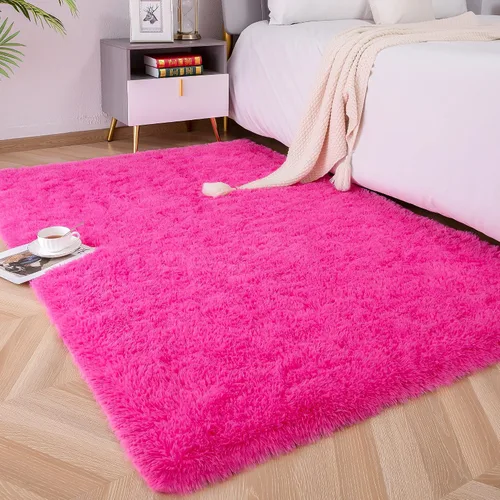 Vista 65 de Foxmas Alfombras de Área Suaves y Esponjosas para Dormitorio, Habitación de los Niños, Alfombra de Guardería de Felpa Peluda, Alfombras Peludas