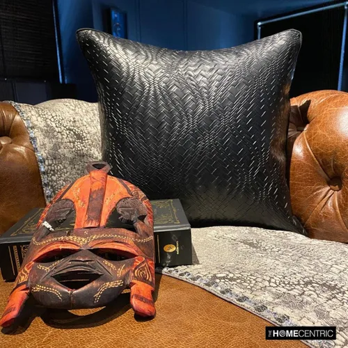 Vista 2 de The HomeCentric Funda de cojín para silla, funda de almohada texturizada, 12 x 12 pulgadas (11.8 x 11.8 in), funda de almohada de piel sintética 11.