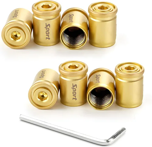 Vista 11 de Dickno 4 piezas tapas de vástago de válvula de neumático de coche con cierre, cubiertas antirrobo para vástago de válvula de rueda automática