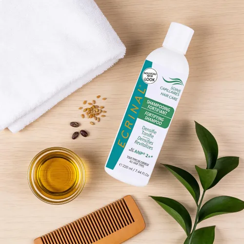 Vista 6 de Ecrinal Champú fortificante sin sulfato con ANP2+ para cabello fuerte y brillante – Restaura el volumen, la flexibilidad y la resistencia al cabello