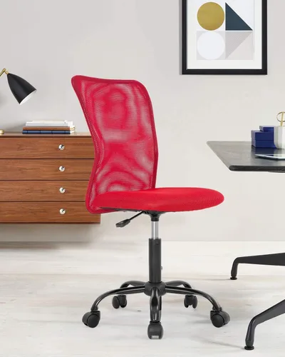 Vista 11 de Meet Perfect Silla de oficina con respaldo medio de malla sin brazos, color Negro
