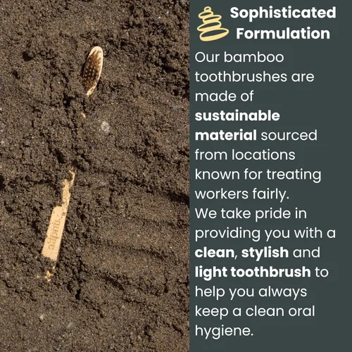 Vista 6 de Nudge - Cepillos de dientes de bambú natural con cerdas de bambú, cepillo de dientes de cerdas suaves, biodegradable, ecológico