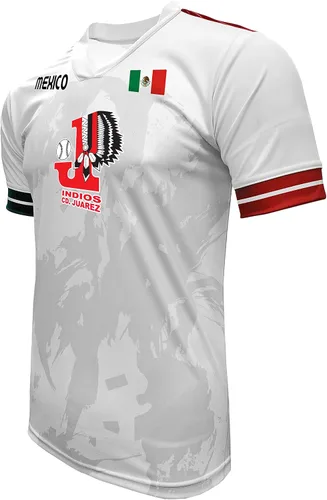 Vista 2 de Jersey México Indios de Ciudad Juárez 100% Poliéster BlancoGris_Hecho en México