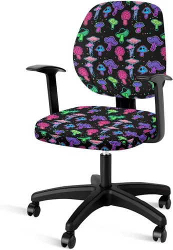 Vista 28 de Funda para silla de oficina de mármol azul, funda para silla de escritorio, sin brazos, fundas para sillas de computadora, 2 piezas, tela elástica
