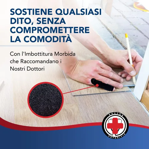 Vista 3 de Dr. Arthritis Doctor Developed - Férula para dedos acolchada para enderezar (negro, S/M, paquete de 2)