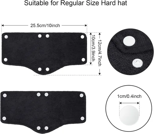 Vista 2 de 24 bandas para el sudor para casco, de algodón, con forro para casco, lavable, reutilizable, banda de seguridad, accesorios duros (negro)