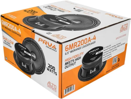 Vista 6 de PRV AUDIO Altavoz de rango medio poco profundo de 6.5 pulgadas, 6MR200A-4, 200 vatios, altavoz delgado de audio para automóvil de montaje poco