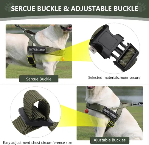 Vista 4 de Arnés para perro, chaleco ajustable mejorado a prueba de escapes, para caminar al aire libre, chaqueta suave y transpirable con tiras reflectantes