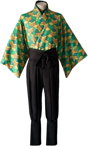 Vista 2 de MayMaxPlay Traje de cosplay Sabito Cosplay Máscara Uniforme Sabito Kimono Halloween Conjunto completo