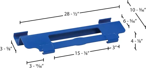 Vista 4 de Vestil PJ-1005 Jockey de paletas de acero no ajustable 10-3/16 pulgadas x 28-1/2 pulgadas x 4-1/8 pulgadas. 4000 libras de capacidad, azul