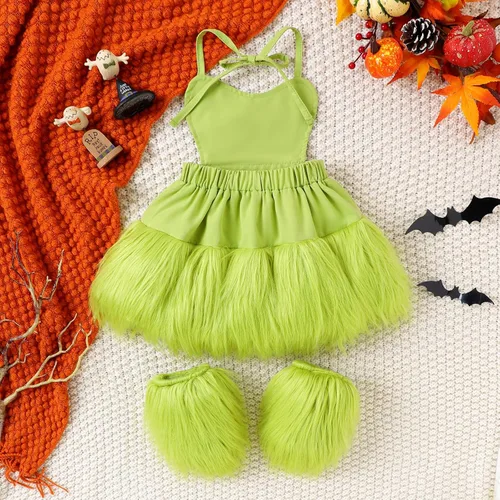 Vista 3 de Nicoxijia Conjunto de pantalones y falda de Navidad para bebé niña niño que robó Navidad divertido monstruo peludo cosplay cosutme pantalones