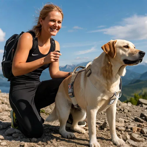 Vista 4 de TSPRO Arnés táctico resistente para perro, hebilla de liberación rápida y asa superior