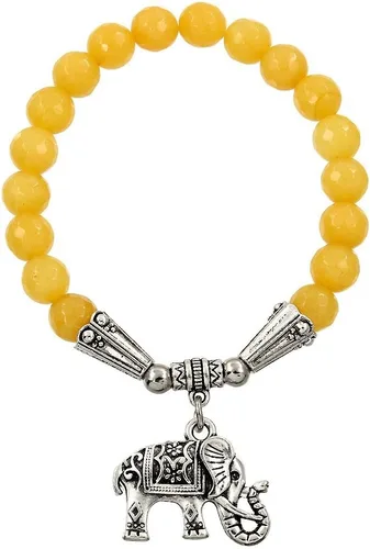 Vista 18 de Falari brazalete de piedras naturales de amuleto de elefante