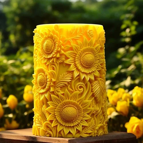 Vista 11 de Molde de silicona de fundición de resina animal de cilindro de ciervo para decoración casera y fabricación de velas Molde espiral de onda