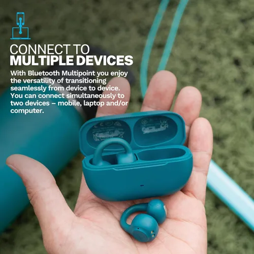 Vista 5 de JLab Auriculares Abiertos Flex, Diseño de Clip en la Oreja, Audio Inalámbrico de Oído Abierto Libertad de Ajuste Sin Esfuerzo, Escucha Segura, Verde