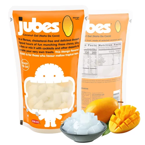 Vista 17 de Jubes Grape Nata De Coco Jelly Cubes 12.7 oz – Cubos de jalea de coco de uva para sagú – Gel de coco en ingredientes de jarabe para té de frutas