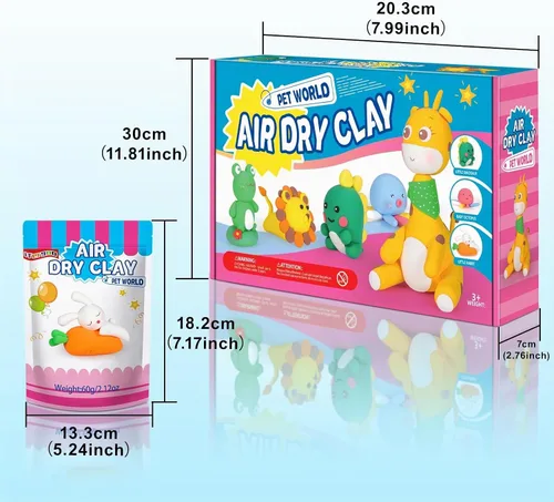 Vista 9 de ifergoo Arcilla seca al aire para niños, kit de arcilla para modelar animales, 6 diseños de animales con herramientas de escultura y tutoriales, Kit