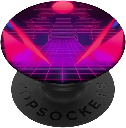 Vista 6 de Retrowave 80s Vaporwave Retro Synthwave PopSockets MagSafe PopGrip for iPhone