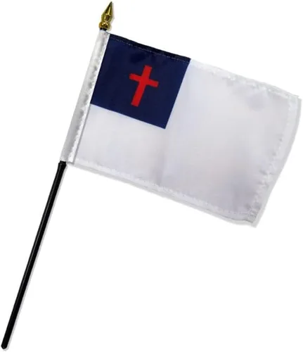 Vista 2 de Bandera cristiana de 4 x 6 pulgadas, paquete de 1 docena