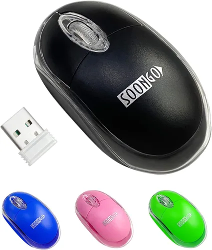 Vista 10 de SOONGO - Ratones ópticos con cable USB para computadora portátil, color negro, cable de 4.9 ft