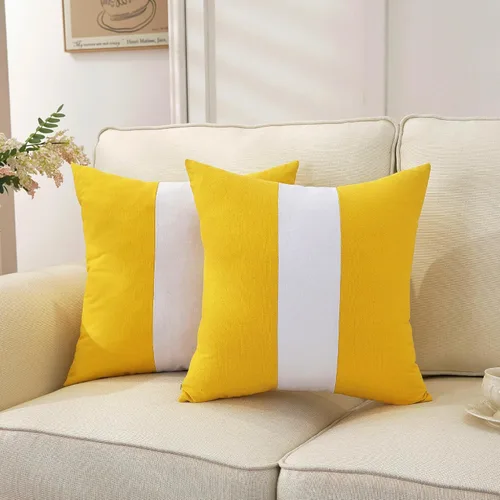 Vista 21 de TAOSON - Funda de cojín cuadrada de lona de algodón 100% sólida, decorativa, para sofá, cama, silla, decoración del hogar, solo funda, sin relleno