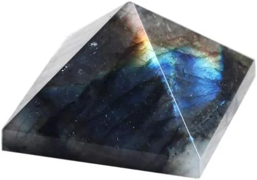 Vista 13 de StoneStory Estatua de cristal curativo de pirámide de ojo de tigre natural, piedra preciosa espiritual de reiki (ojo de tigre, 2.0 x 1.6 in)