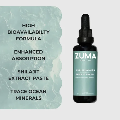 Vista 6 de Zuma Nutrition Tónico líquido Shilajit del Himalaya, vegetariano, hecho con shilajit silvestre y minerales oceánicos, suplemento mineral para apoyo