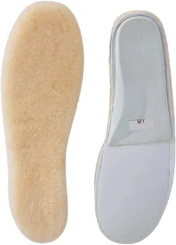 Vista 10 de ABUSA - Plantillas de piel de oveja para mujer, con insertos de forro polar de lana gruesa de alta calidad, acogedoras y esponjosas, talla 6