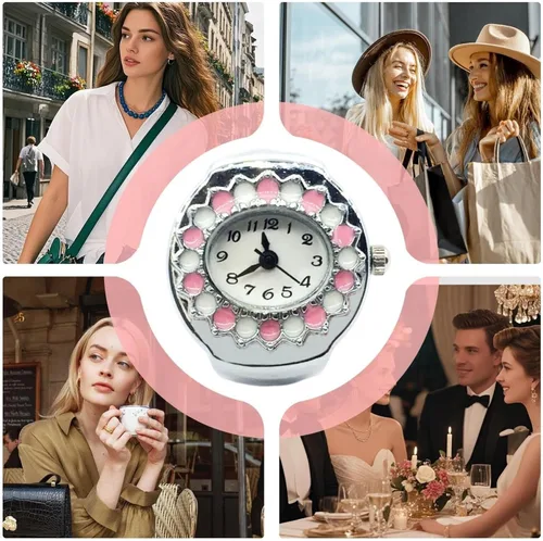 Vista 4 de Reloj de anillo inteligente con anillo preciso, reloj de cristal para cumpleaños, Navidad, regalo de San Valentín