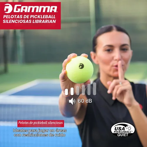 Vista 5 de Gamma Librarian Foam Quiet Pickleball Balls – Low-Noise Practice Balls with True Bounce on Any Surface – Foam Pickleballs Available in 48 Box, 3