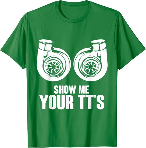 Vista 54 de Funny Show Me Your TT's Twin Turbo Car Racing Camiseta, Negro, S