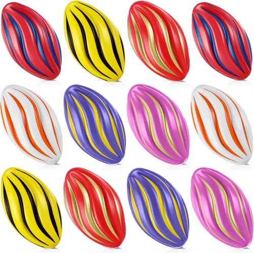 Vista 2 de Jerify 12 mini balones de fútbol de espuma para niños y estudiantes, juguetes de fútbol en espiral pequeños de 7 pulgadas, fácil agarre