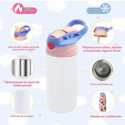 Vista 4 de Paquete de 6 vasos en blanco de 12 onzas para sublimación