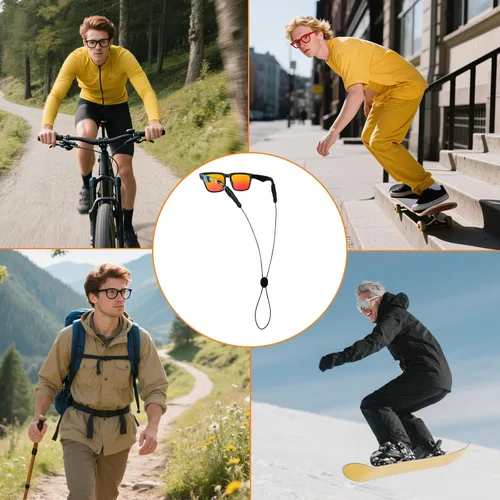 Vista 6 de Correa deportiva para lentes de sol, correa ajustable para lentes de sol, soporte para lentes para niños, mujeres y hombres, soporte para anteojos