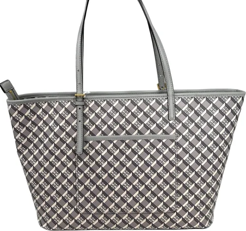 Vista 3 de Tory Burch Geo Logo TopZip Tote (logotipo geo gris), Gris