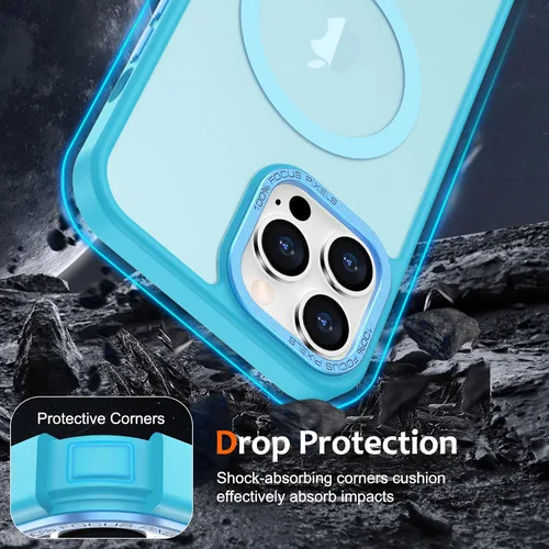 Vista 111 de Anuck - Funda magnética para iPhone 11 compatible con MagSafe, carcasa trasera mate translúcida dura, borde de TPU, delgada, resistente a impactos