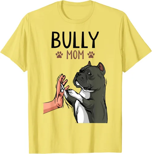 Vista 40 de American Bully Mom Cute Dog Mama Camiseta divertida para mujer, Blanco, S