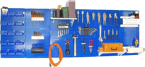 Vista 11 de Organizador de herramienta control de pared 30-WRK-800WB panel perforado mesa de trabajo de metal, master, 30-WRK-800 BUB Tablero de clavijas azul