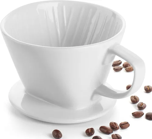 Vista 10 de DOWAN Cafetera vertida, gotero no eléctrico para verter sobre café, cafetera manual, tazas individuales, accesorios de preparación lenta de Negro