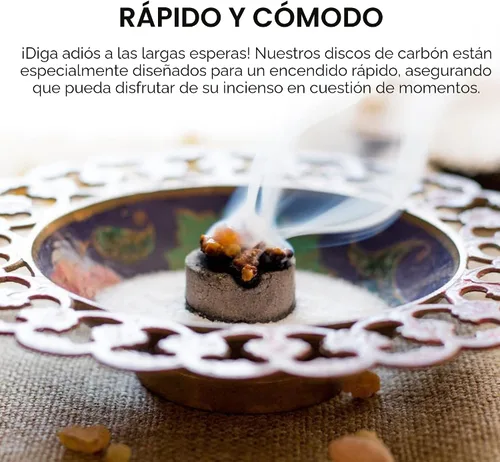 Vista 7 de Sunlight® Tabletas de carbón para incienso - Tabletas de carbón ligero rápido - Luces de disco de carbón - Rollos de quemador de resina de 1.299 in