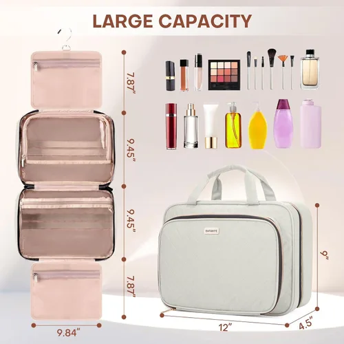 Vista 2 de Neceser de viaje con organizador de joyas, Beige