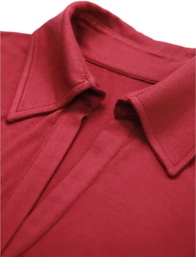 Vista 4 de AmélieBoutik Polo de manga larga con cuello en V para mujer