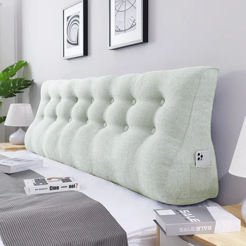 Vista 8 de Almohada de cabeza gruesa de 24 pulgadas de alto para cabecero de cama, almohada de cuña para respaldo de cabecero curvado, almohada alternativa