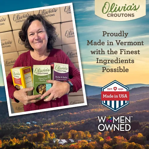 Vista 8 de Crutones orgánicos de ajo y hierbas para ensalada - Toppings de ensalada crujiente de ajo - Crutones veganos orgánicos - Crutones de ajo - Crutones