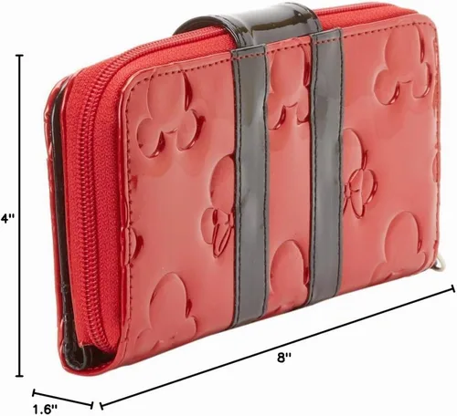 Vista 8 de Disney Mickey and Minnie Billetera en relieve, patente roja y negra, talla única, negro, rojo (Red/Black Patent)