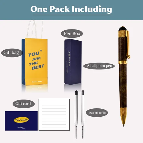 Vista 6 de Ancolo Bolígrafo personalizado: con bolsa de regalo, tarjeta de regalo, bonito regalo de recuerdo, grabado con tu nombre/mensaje/número de teléfono