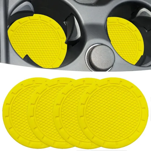 Vista 8 de Portavasos para automóvil, paquete de 4 posavasos de PVC de 2.75 pulgadas de diámetro, antideslizantes, universales, duraderos, adecuados