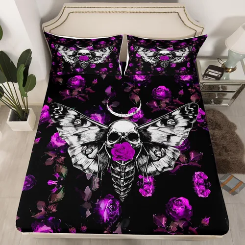 Vista 23 de Erosebridal Juego de sábanas bajeras de rosas rojas y leopardo, tamaño individual, diseño de animales africanos salvajes, diseño de plantas