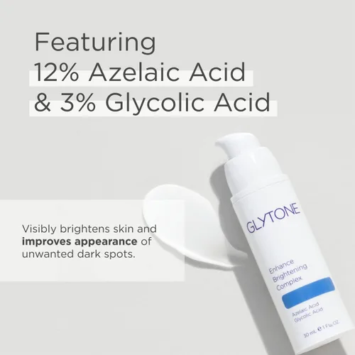 Vista 3 de Glytone Complejo iluminador mejorado: con 12% de ácido azelaico, 3% ácido glicólico, ilumina la piel y reduce las manchas oscuras, no comedogénico