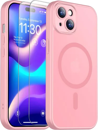 Vista 170 de SPIDERCASE Funda magnética translúcida diseñada para iPhone 11, con 2 protectores de pantalla de vidrio templado, antihuellas, para iPhone 11 de 6.1